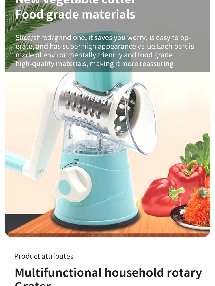 Manual Vegetable Cutter Slicer Multifunctional Round Mandoline